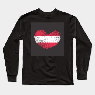 Austria Heart Design Flag Long Sleeve T-Shirt